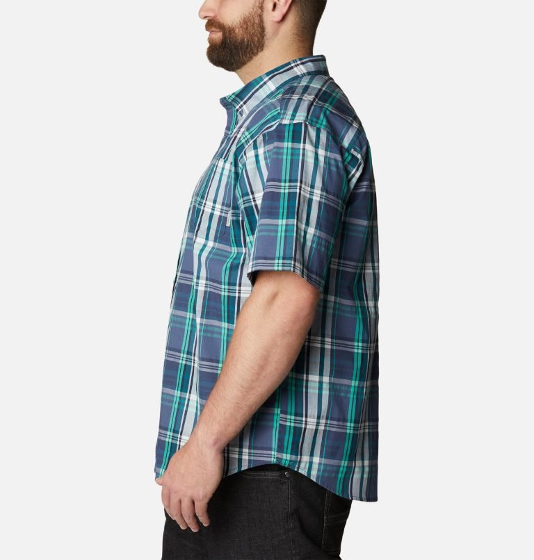 Men's Columbia Rapid Rivers II Short Sleeve Shirts Navy | Plus Size CA-Q156A
